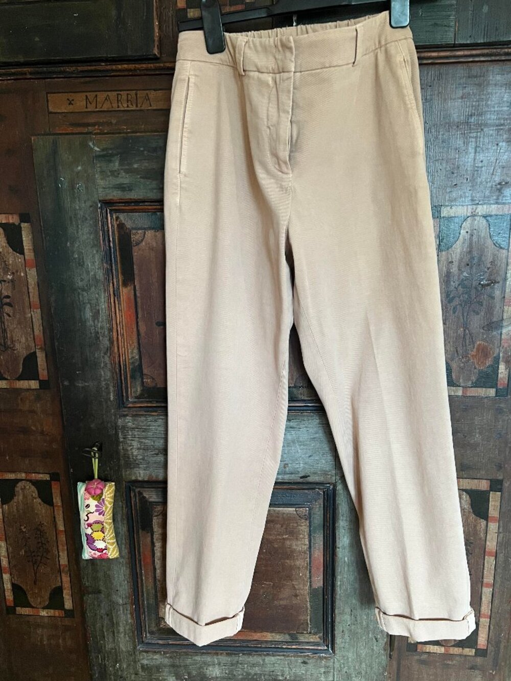 Peserico Soft Stretch Cotton Gabardine Trousers - Camel/Tan - Size IT 42 (US 6)